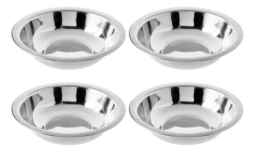 Conjunto 4 Tigelas Fundas Redondas 14cm Bowls Em Inox 225ml