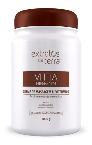 Creme De Massagem Vitta Hiperemim Lipotérmico Extratos Terra Tipo De Embalagem Pote Fragrância Características Do Produto Tipos De Pele Peles Femininas E Masculinas