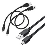 Cable Usb 2.0 A A Mini 5 Pin B 35cm (1ft) - Pack 2