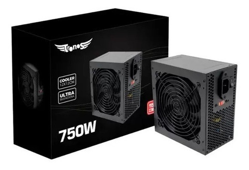 Fonte Atx 750w Reais Pc Bpc-7400 Gamer Super Silenciosa Bivolt Com Cabo Energia Inmetro