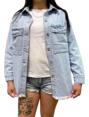 Camisa Jean Camisaco Oversize Julitabaires