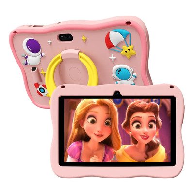 Tablet Para Niño 7'' Pritom 4+32gb Android 13 Con Funda Color Rosa