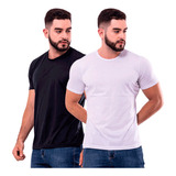Kit 2 Camiseta Masculina Malha Fria Slim Fit Blusa Lisa
