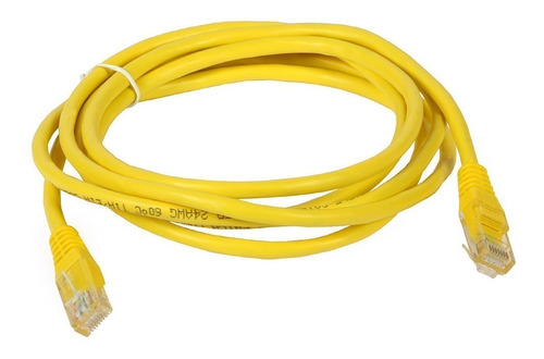 Cable De Red Categoria 5 Rj45 Amarillo Athernet 2 Metros