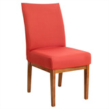 Kit 6 Capas Cadeira Jantar Elastex Luxo Decoração Elegante Cor Terracota Desenho Do Tecido Liso