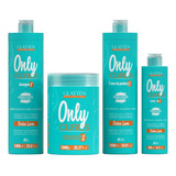 Glatten Only Curls Shampoo E Cr Pentear E Máscara E Leave-in