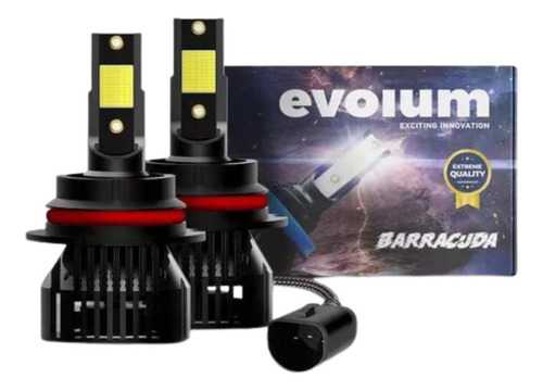 Faro  Evolum Kit Barracuda Cob Biled 9007 H4 Negro  Evbarcob