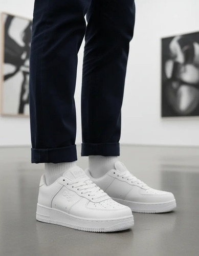 Tenis Blancos Casuales Escolares Comodos 100% Piel Urbanos Marca Dogi | Meses sin interés