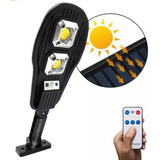 Refletor Luminária Solar Led Cob 100w 3000 Lumens Controle Carcaça Preto Luz Branco-frio