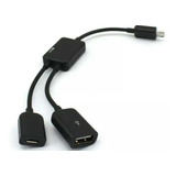 Micro Usb/tipo C Para 2 Otg Dual Port Hub Cabo Y Splitter F