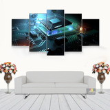 Quadro Decorativo Tecnologia Pc-ware 115x60 5 Peças N05