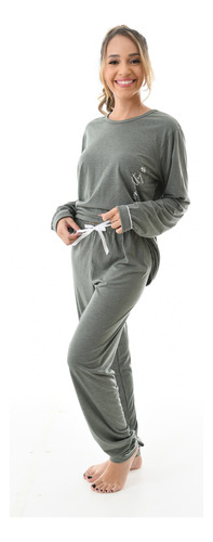 Pijama De Inverno Frio Longo Comprido Confortável Elegante