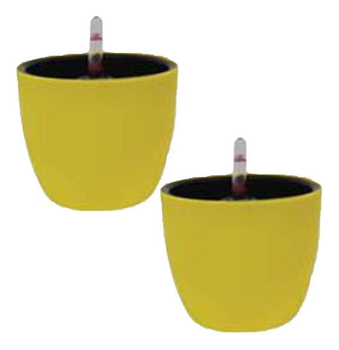 Jogo 2 Vasos Autoirrigável Botanique Redondo Amarelo - Japi