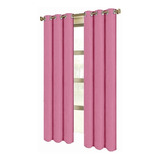 Cortinas Blackout 188cm Ancho X 274cm Largo En 2 Paneles Color Rosa