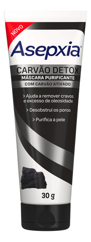 Máscara Peel Off Carvão Detox Asepxia 30g