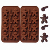 Molde Silicona Muñecos Jengibre Bastón - Chocolates Galletas
