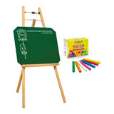 Lousa Quadro Cavalete Infantil Verde + Giz