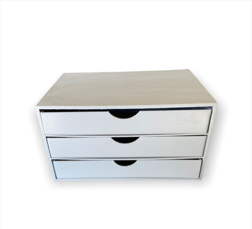 Kit 3 Organizer Gaveteiro Mdf 3 Gavetas Mesa