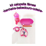 Kit Para Calopsita Coleira Banheira E Bebedouro Luxo