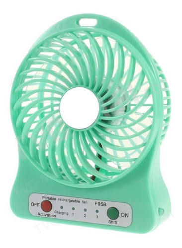 Oferta Mini Ventilador Portatil Recargable Velocidades Verde