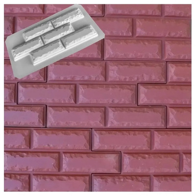 4x1 Molde Ladrillo Pared, Fachada, Decoración Cemento O Yeso Ladrillo 4x1 Gris
