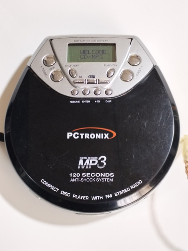 Reproductor Pctronix Cd Mp3 Con Radio Fm Anti-shock System