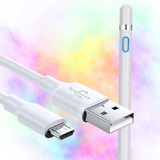 Cabo Carregamento Micro Usb V8 Turbo Caneta Touch Stylus Cor Branco