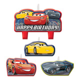 Disney Pixar Cars 3, Juego De Velas De Cumpleaños, 4 Unidade