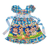 Vestido Junino Infantil Menina Festa Com Forro