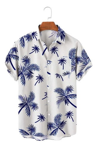 Camisa Hawaiana Unisex Big Leaf, Camisa De Playa De Verano