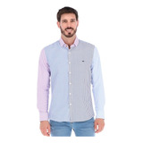 Camisa Porto Blanco Hombre Algodón Rayas Moda Casual 