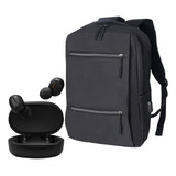 Mochila Reforçada Bolsa Masculina Executiva + Fone De Ouvido