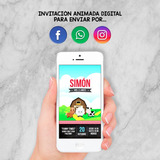 Invitación Animada Digital Cumpleaños - Animalitos Granja.