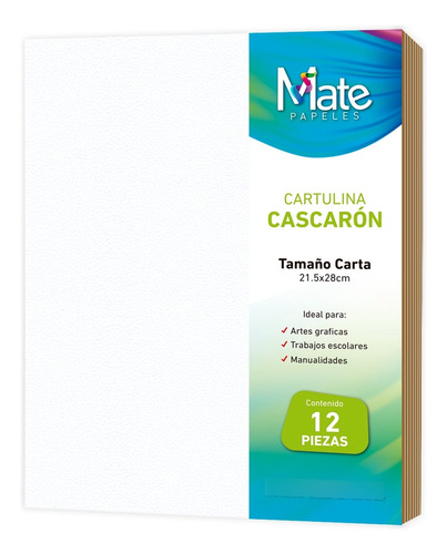 Mate | Papel Cascarón | Tamaño Carta | 12 Piezas