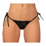 Panty Tanga Encaje Lenceria Mujer X4