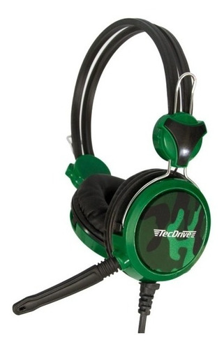 Headset Gamer F-5 P2 Pc/ps3/ps4 Verde Camuflado Tecdrive