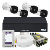 Kit Cftv 4 Cameras Full Hd Dvr Intelbras 3004c 1tb Wd Purple