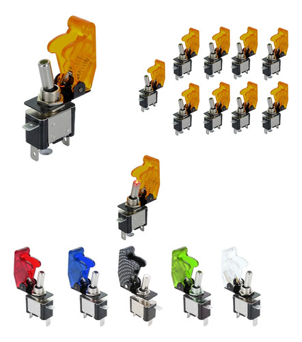 10 Switch Interruptor Apagador Universal Tipo Avion Con Luz