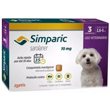 Simparic 10mg Antipulgas Para Cães De 2,5kg Até 5kg 3 Comp.