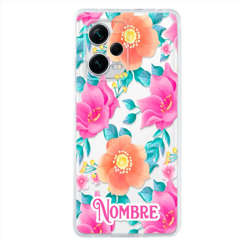 Funda Xiaomi Redmi Flores Rosas Personalizada Con Tu Nombre