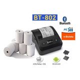 Impresora Portatil Bluetooth Bt-802 80x40m + 5 Rollos Gratis
