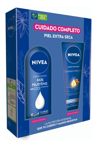 Pack Nivea Milk Nutritiva 250 Ml + Hand Intensiva 100 Ml
