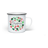 Taza Pocillo De Peltre Merry Christmas Regalo Original