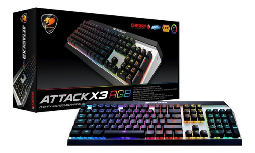 Teclado Cougar Gamer Mecanico Rgb Attacx X3 Ingles- Boleta