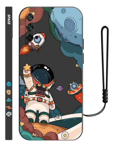 Funda De Silicona Para Huawei Diseño De Astronauta + Correas