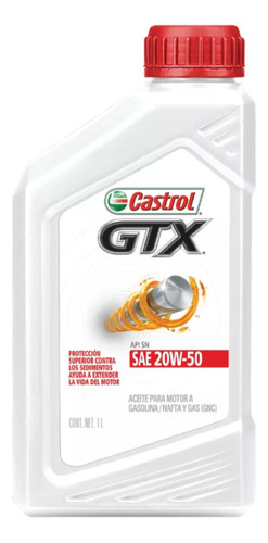 Aceite Castrol Gtx 20w 50 Auto Lubricante Mineral 1 L X 16un