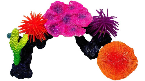 Figura De Resina Coral Grande Con Anemonas 