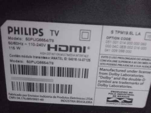 Tv De 55 Polegada Philips  Com Defeito 
