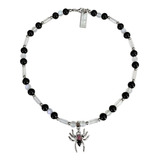 Creatividad Collar Araña Cristal Con Cuentas Negras