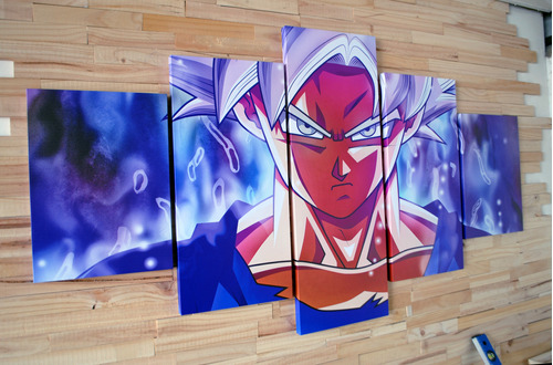 Cuadro Poliptico De 150x80 De Goku Ultra Instinto. Bastidor